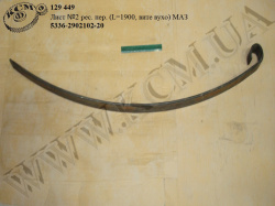 Лист 2 ресори перед. 5336-2902102-20 (L=1900, вите вухо) МАЗ